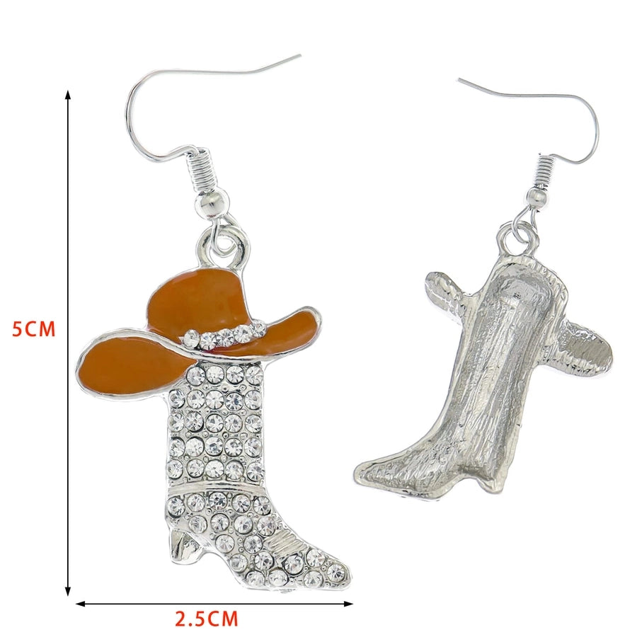 1 Pair Casual Simple Style Streetwear Boots Plating Copper Zircon Drop Earrings