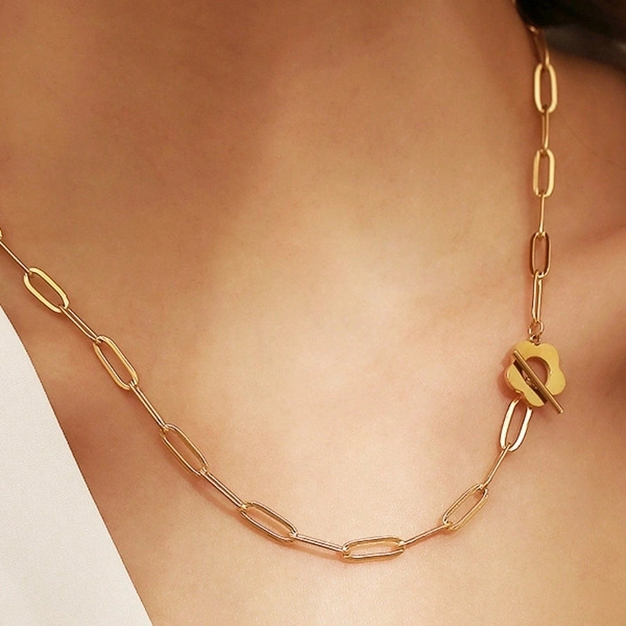 Jewelry Modern Style Simple Style Flower 304 Stainless Steel 18K Gold Plated Plating Bracelets Earrings Necklace