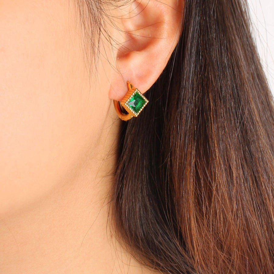 1 Pair Casual Commute Square Plating 304 Stainless Steel 316 Stainless Steel  18K Gold Plated Drop Earrings