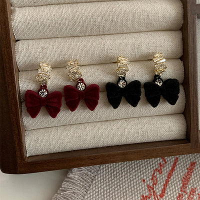 1 Pair Retro Bow Knot Copper Drop Earrings