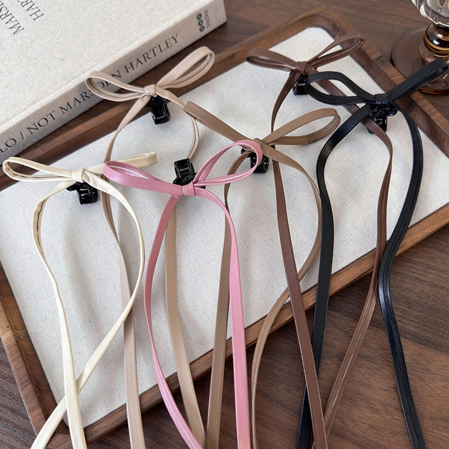 Women's Elegant Classic Style Bow Knot Arylic Leather Hair Claws