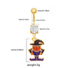 1 Piece Belly Rings Rock Punk Pumpkin Bat Skull 316 Stainless Steel  Alloy Epoxy Inlay Rhinestones Zircon Gold Plated