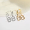 1 Pair Elegant Retro Pentagram Oval Plating Inlay Copper Zircon 14K Gold Plated Drop Earrings