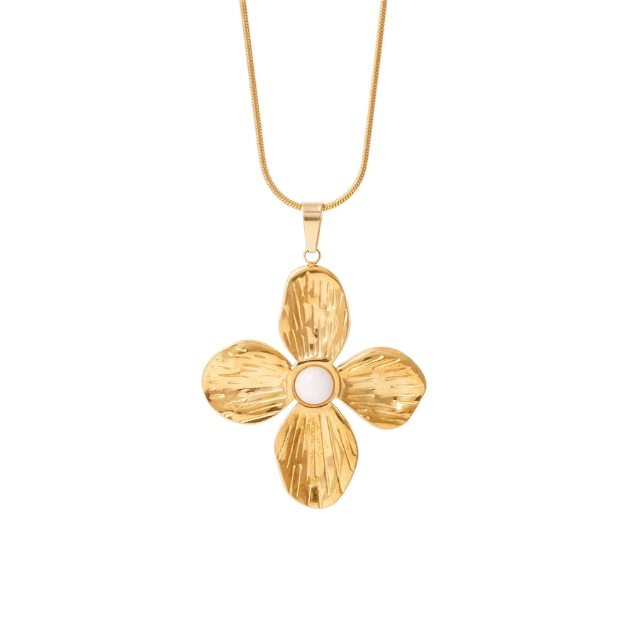 Jewelry Glam Lady Sexy Four Leaf Clover 304 Stainless Steel 316 Stainless Steel  Pendant Necklace