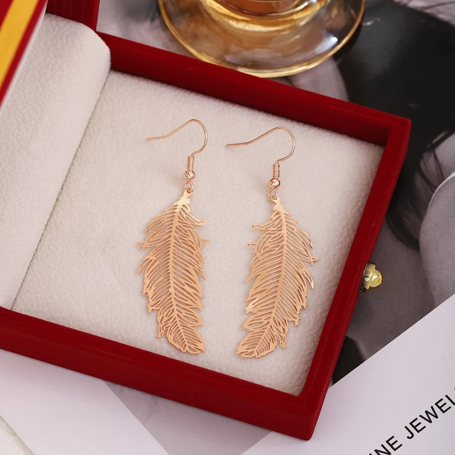 1 Pair Retro Wings Plating Copper Drop Earrings
