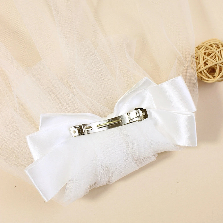 Women's Lady Sweet Bow Knot Cloth Polyester Hair Clip