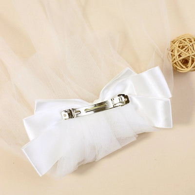 Women's Lady Sweet Bow Knot Cloth Polyester Hair Clip