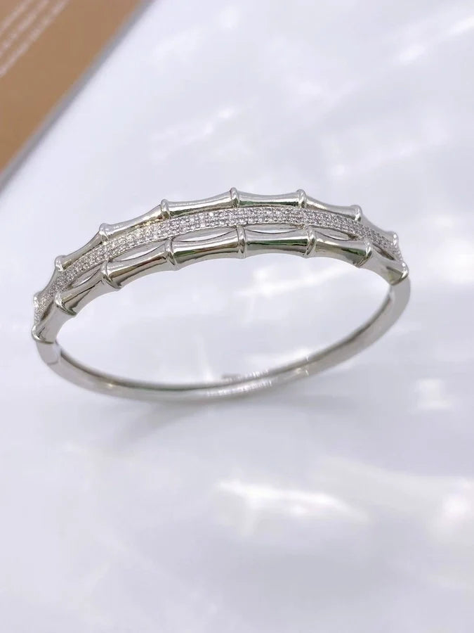 Jewelry Vintage Style Classic Style Bamboo Copper Zircon Plating Rings Bracelets