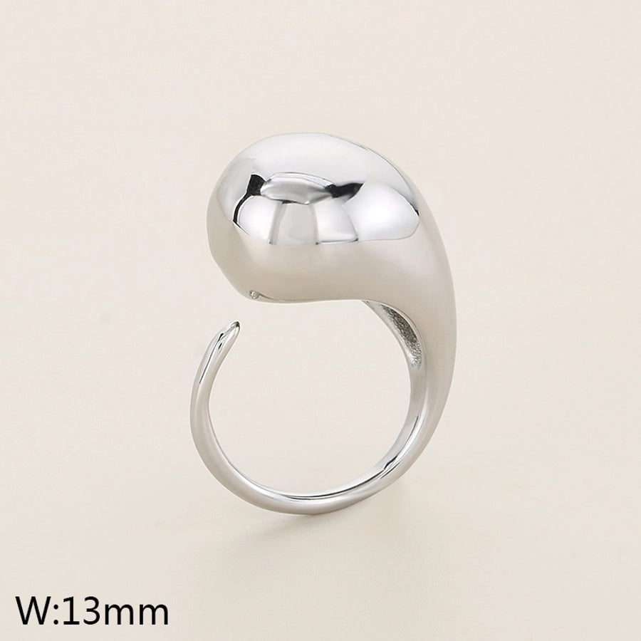 Jewelry Vintage Style Water Droplets 304 Stainless Steel 18K Gold Plated Open Rings