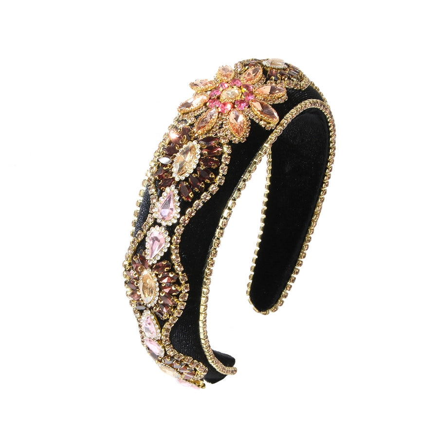 Women's Elegant Streetwear Geometric Flannel Rhinestones Hair Band