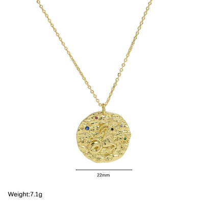 Brass Plating Constellation Pendant Necklace