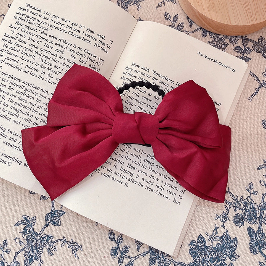 fashion bow knot cloth pleated hair clip 1 piece