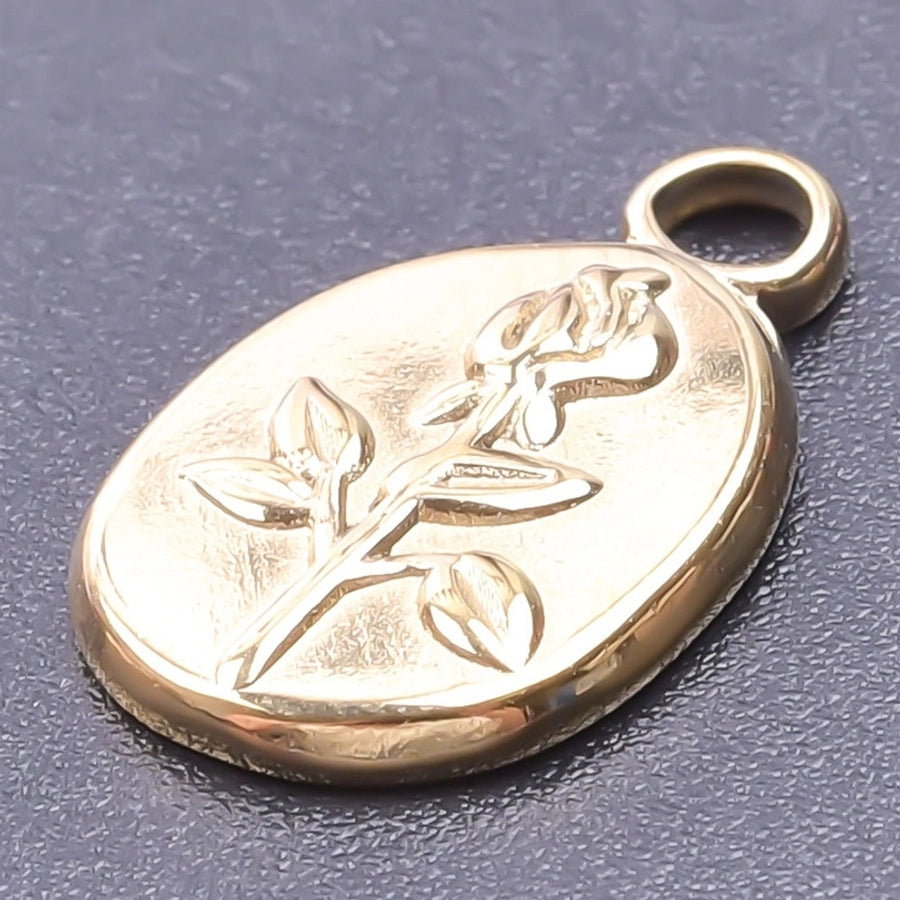 Jewelry Basic Modern Style Classic Style Flower 304 Stainless Steel 18K Gold Plated Plating Pendant Necklace