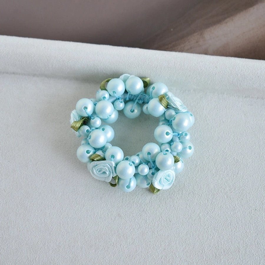elegant geometric imitation pearl rhinestone hair tie
