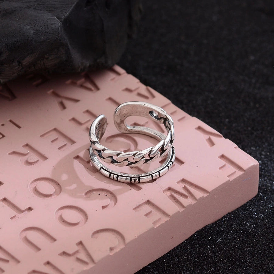 Copper Cha Print Open Rings