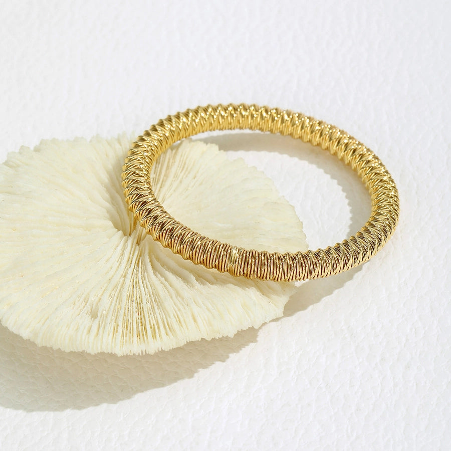 Simple Style Solid Color 304 Stainless Steel Bangle In Bulk