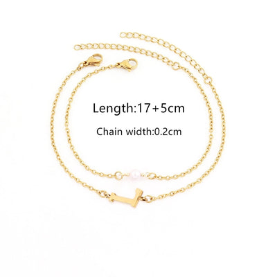 Elegant Simple Style Classic Style Letter 201 Stainless Steel 304 Stainless Steel Artificial Pearl Stainless Steel Bracelets In Bulk
