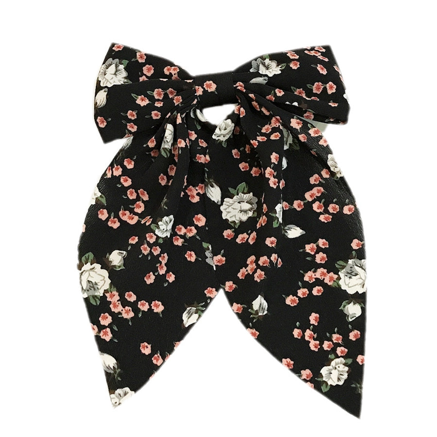new korean  floral bow hairpin