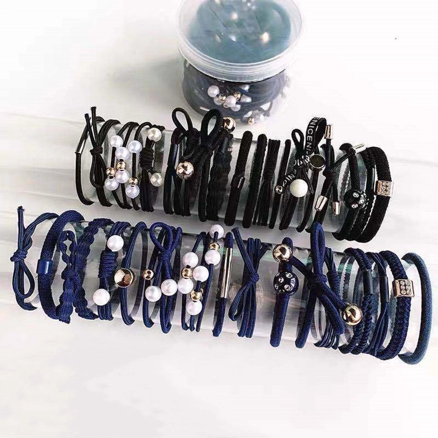 women's simple style geometric polyester pearl hair tie