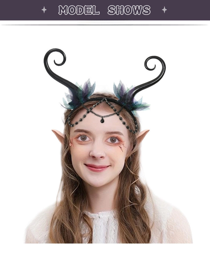 Flower Fairy Elf Tentacles Hair Hoop Mori Fantasy COSPLAY Hair Accessories Hair Hoop