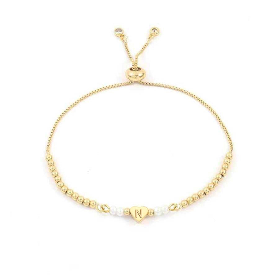 304 Stainless Steel Copper Letter Heart Shape Bracelets