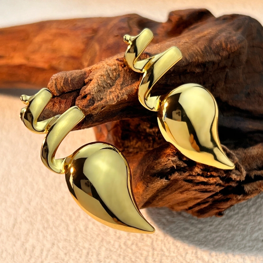 1 Pair Elegant Water Droplets Plating 304 Stainless Steel 18K Gold Plated Ear Studs