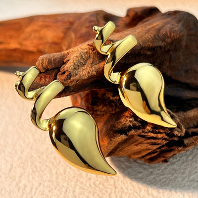 1 Pair Elegant Water Droplets Plating 304 Stainless Steel 18K Gold Plated Ear Studs