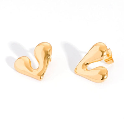 1 Pair Casual French Style Pentagram Round Heart Shape 304 Stainless Steel 18K Gold Plated Ear Studs