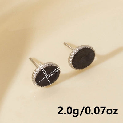 1 Pair Elegant Geometric Round 304 Stainless Steel Ear Studs