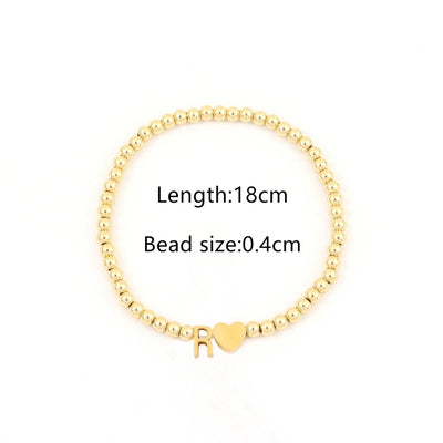 304 Stainless Steel Copper Letter Heart Shape Bracelets