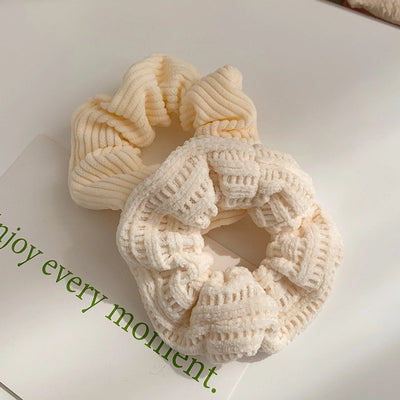 Milk Curry color Plush Hair ring  rubber band women's hair rope Korea high ponytail Net red autumn and winter New head rope