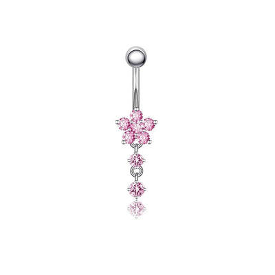 1 Piece Belly Rings Simple Style Heart Shape 316 Stainless Steel  Inlay Zircon