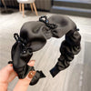 women's elegant simple style bow knot artificial crystal cloth hair band