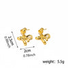 1 Pair Elegant Bow Knot 304 Stainless Steel 18K Gold Plated Drop Earrings