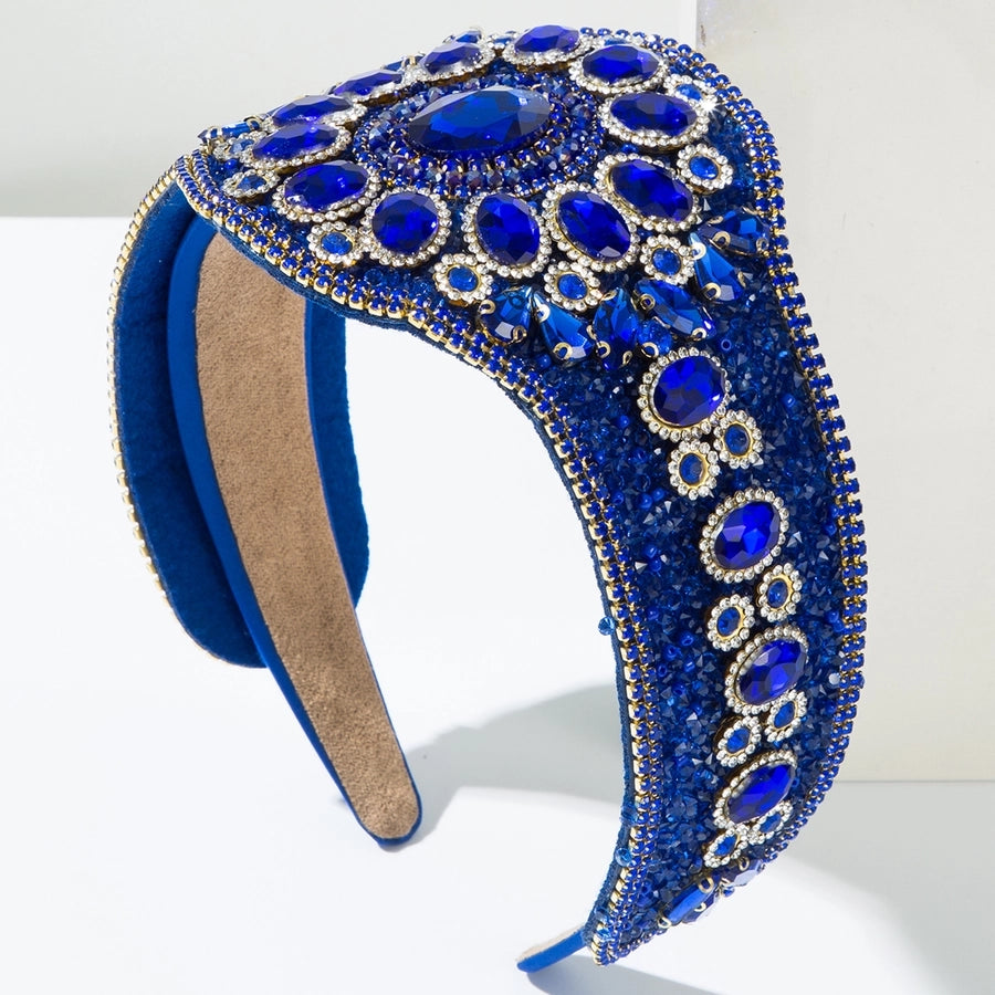 Women's Elegant Vintage Style Luxurious Round Alloy Cloth Glass Inlay Glass Hair Band