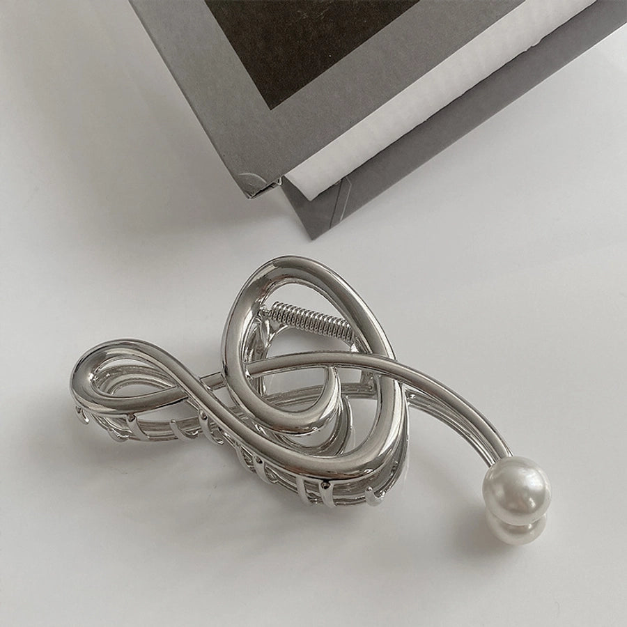 simple style notes alloy inlay pearl hair claws