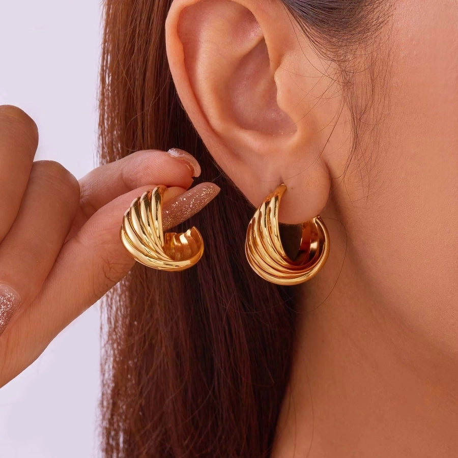 1 Pair IG Style Classic Style U Shape Irregular Heart Shape Irregular 201 Stainless Steel Earrings