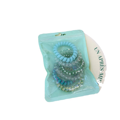 simple style solid color plastic resin knitting hair tie