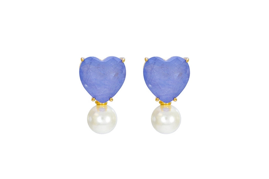 1 Pair Elegant Simple Style Heart Shape Plating Copper Drop Earrings