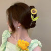 sweet sunflower alloy plating inlay rhinestones hair claws