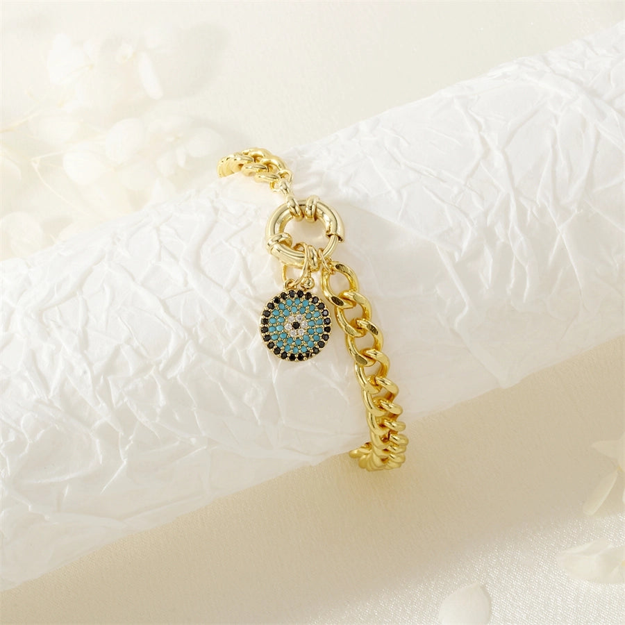 Jewelry Hip-Hop Eye Copper Zircon Inlay Bracelets Necklace