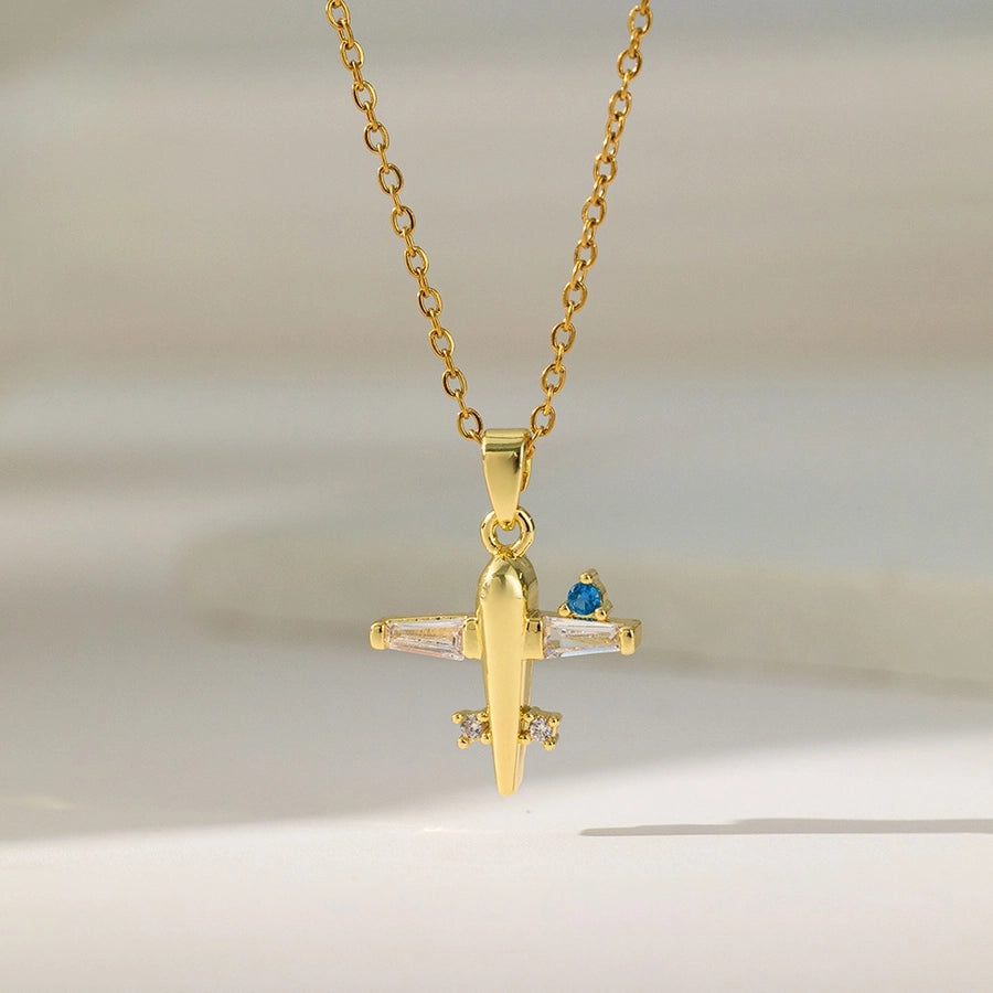 Jewelry Sweet Solid Color Titanium Steel Plating Pendant Necklace