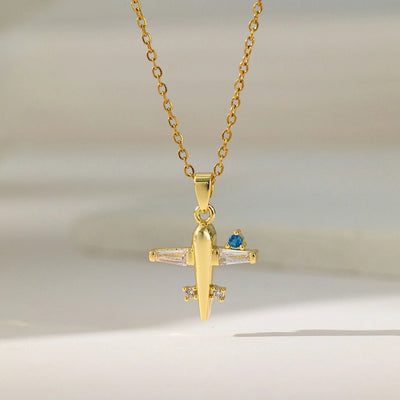 Jewelry Sweet Solid Color Titanium Steel Plating Pendant Necklace