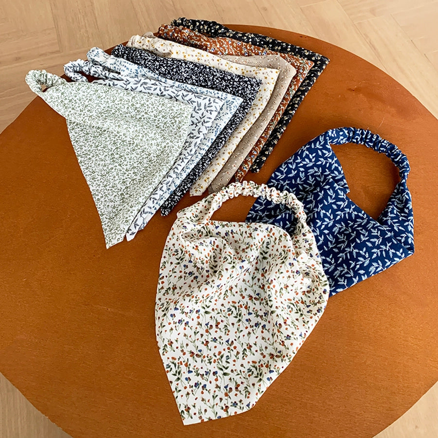 Women's Casual Simple Style Ditsy Floral Cloth scarf Hair Tie