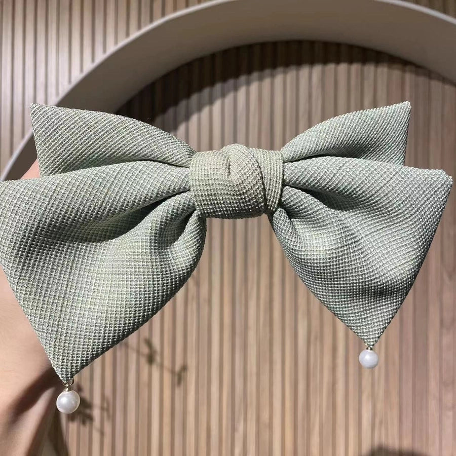 elegant solid color cloth bowknot hair clip