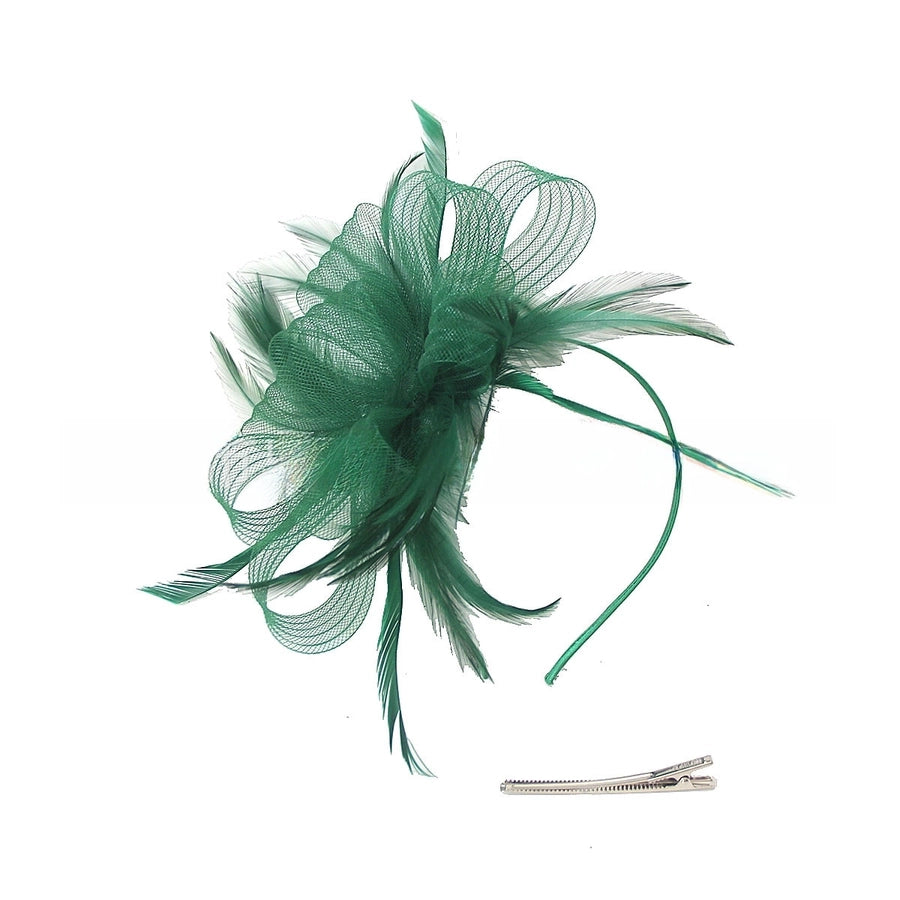 wave elastic net handmade bow feather hair accessories performance banquet accessories