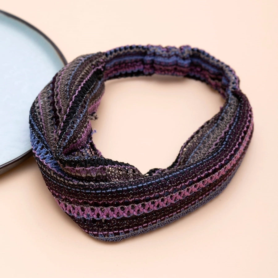 women's casual retro stripe cloth printing hair band