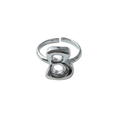 Copper Brass 18K Gold Plated Letter Open Rings