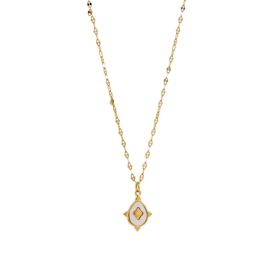 Jewelry Casual Elegant Cross Heart Shape 304 Stainless Steel Shell 18K Gold Plated Pendant Necklace