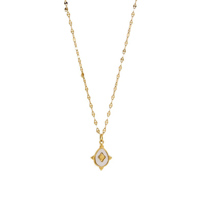 Jewelry Casual Elegant Cross Heart Shape 304 Stainless Steel Shell 18K Gold Plated Pendant Necklace